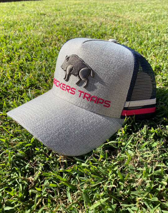 Boar Trucker Cap Grey/Pink